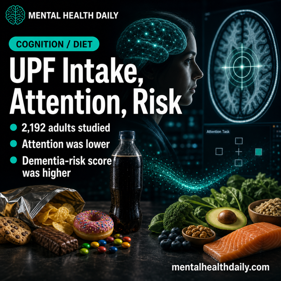 Ultra-Processed Foods Linked to Lower Attention in 2,192 Adults