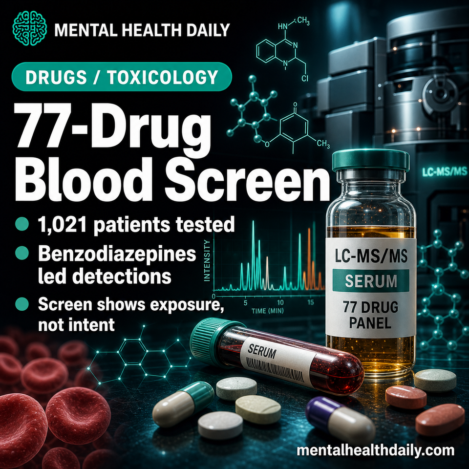 77-Drug Blood Screen Found Benzodiazepines in 37.9% of Detections