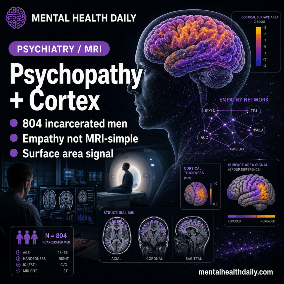 Psychopathy, Empathy, and Cortical Structure in 804 Incarcerated Men
