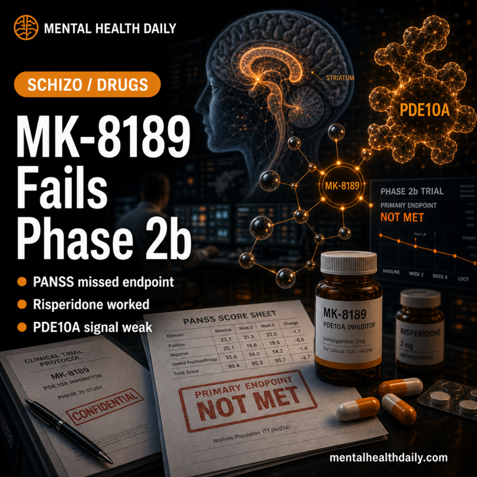 PDE10A Inhibitor MK-8189 Fails Phase 2b Schizophrenia Trial