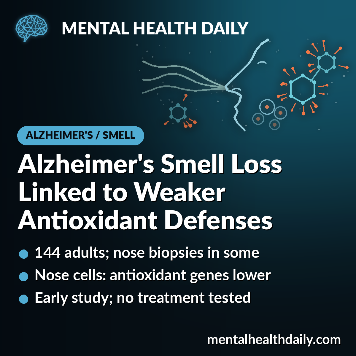 Alzheimer's Smell Loss Linked to Weaker Antioxidant Defenses in the Nose