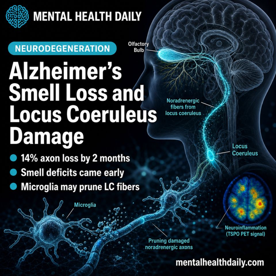 Alzheimer’s Smell Loss Linked to Early Locus Coeruleus Axon Damage