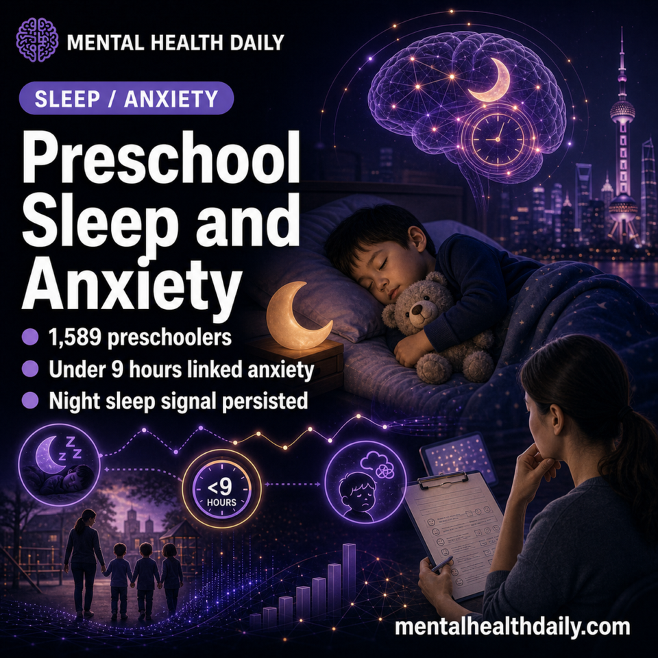 Preschool Sleep Under 9 Hours Linked to Anxiety in 1,589 Children