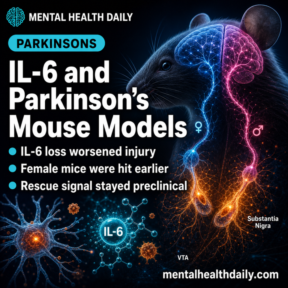 IL-6 Deficiency Worsened Parkinson’s Mouse Models, Especially in Females