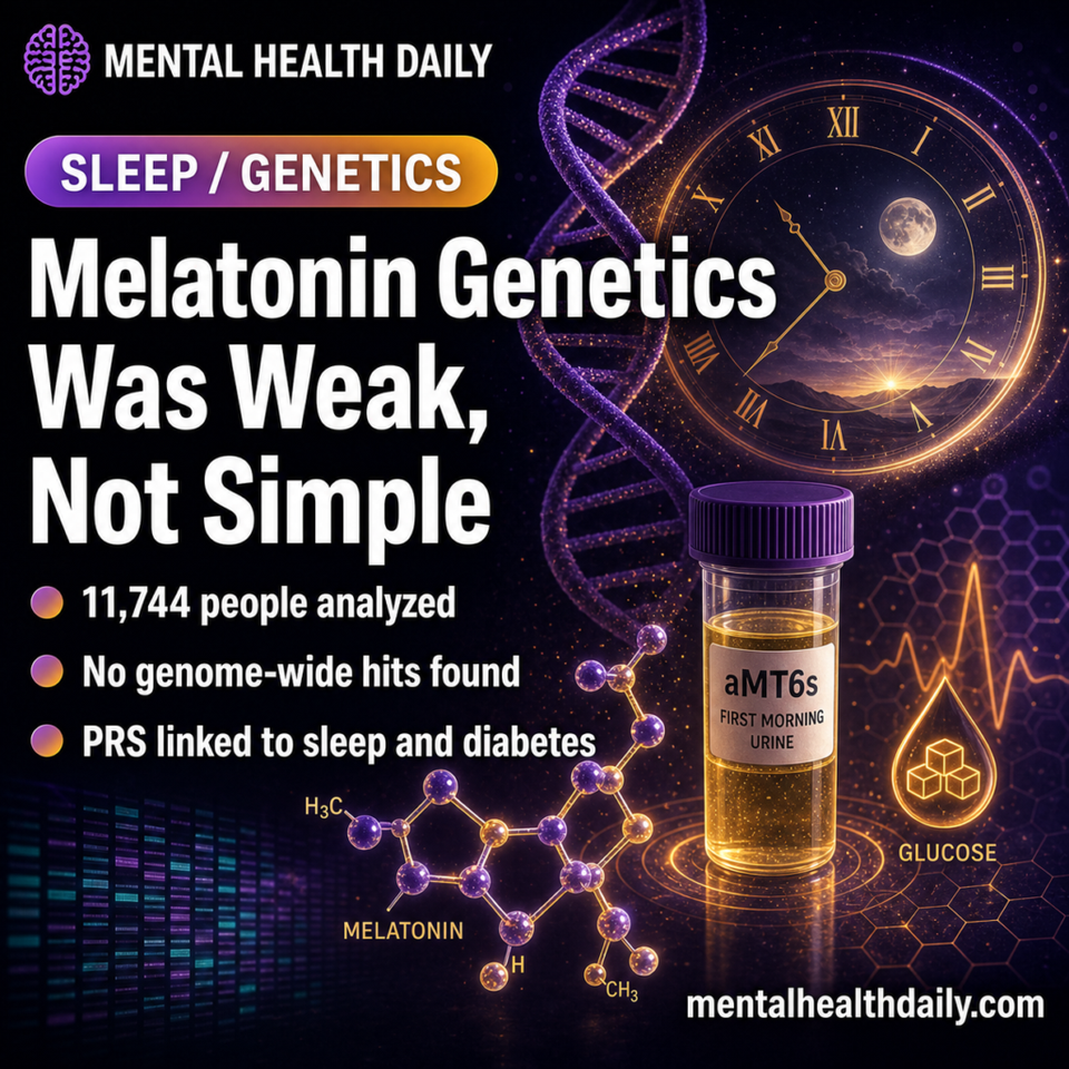 Melatonin aMT6s GWAS Found No Hits, PRS Linked to Sleep and Diabetes