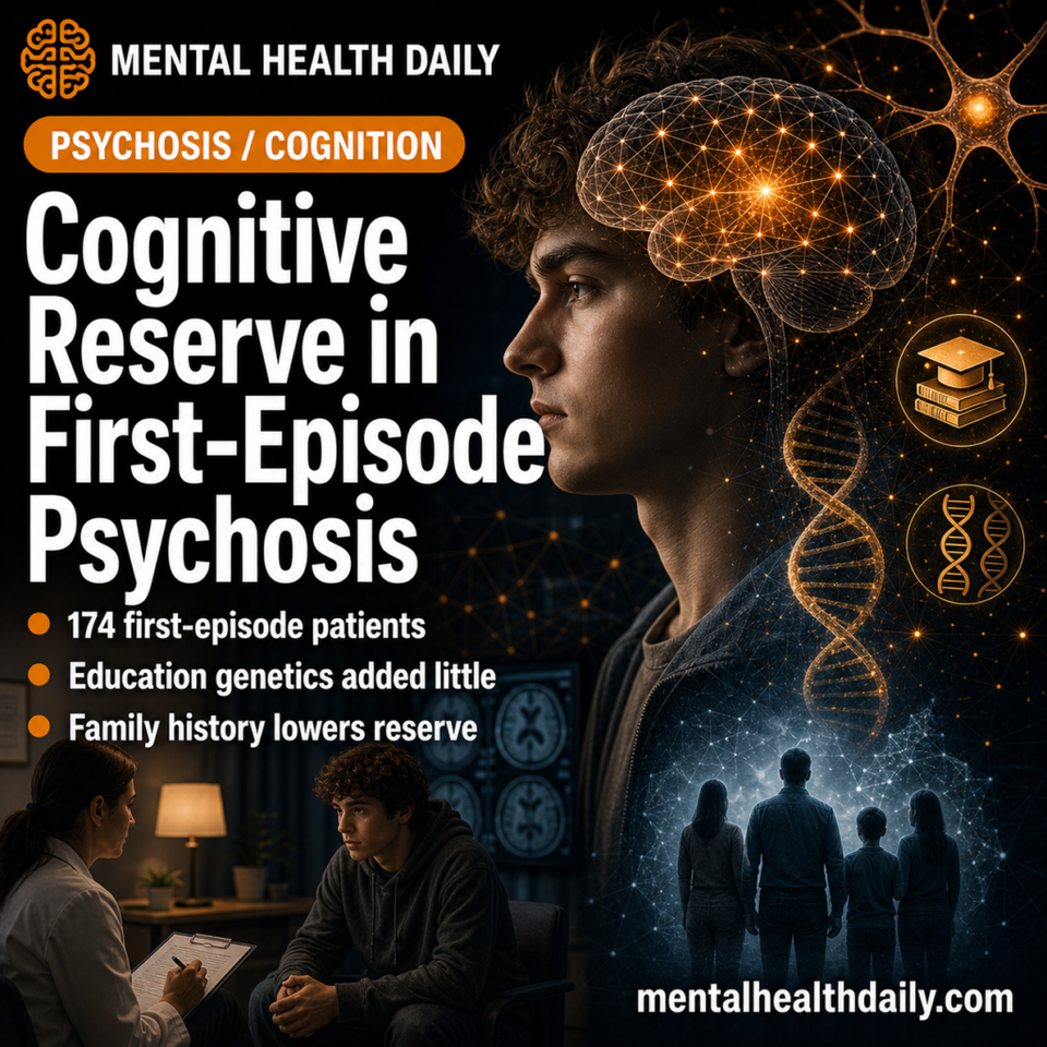 Cognitive Reserve in First-Episode Psychosis: Education PRS Adds 4.2%