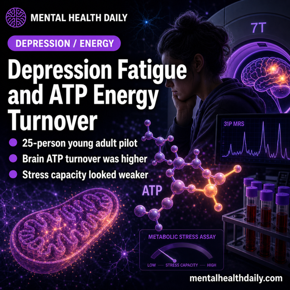 Depression Fatigue Linked to Higher ATP Brain Energy Turnover
