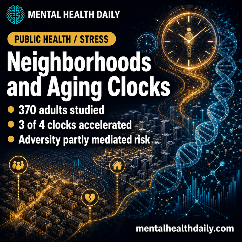 Neighborhood Deprivation Linked to Faster Epigenetic Aging in 370 Adults