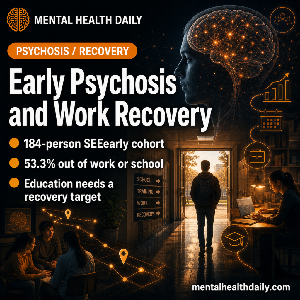 MHD featured image for early psychosis, supported employment and education, and NEET status.