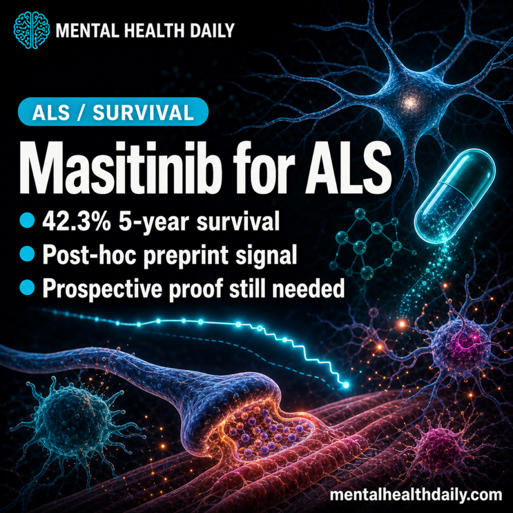 MHD featured image for masitinib, ALS survival, and AB10015 long-term follow-up.