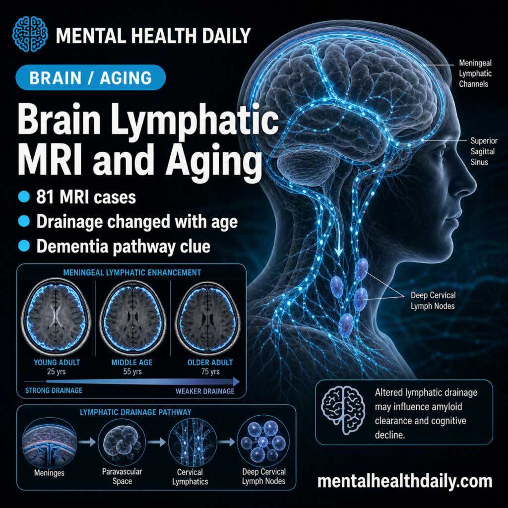 MHD featured image for brain lymphatic MRI and aging-linked drainage changes.
