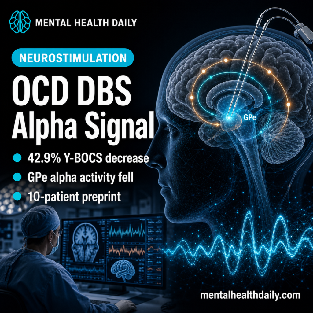 MHD featured image for OCD DBS and GPe alpha activity.
