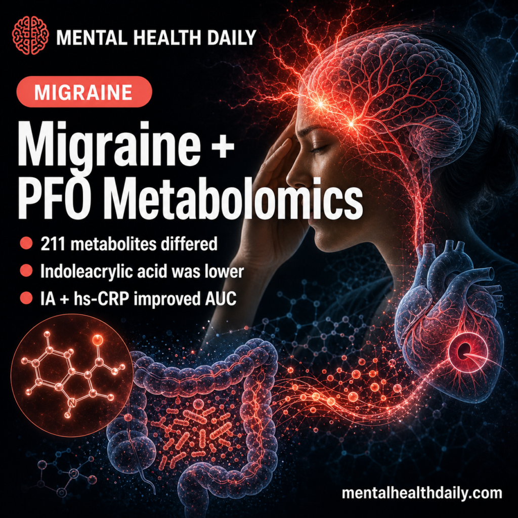 MHD featured image for migraine with PFO metabolomics and indoleacrylic acid.