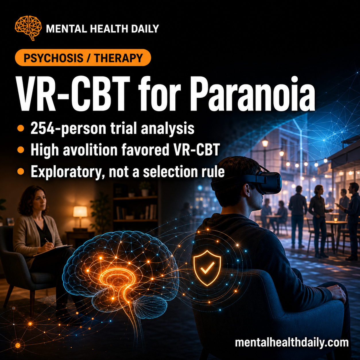 VR-CBT for Paranoia May Fit High-Avolition Schizophrenia Patients