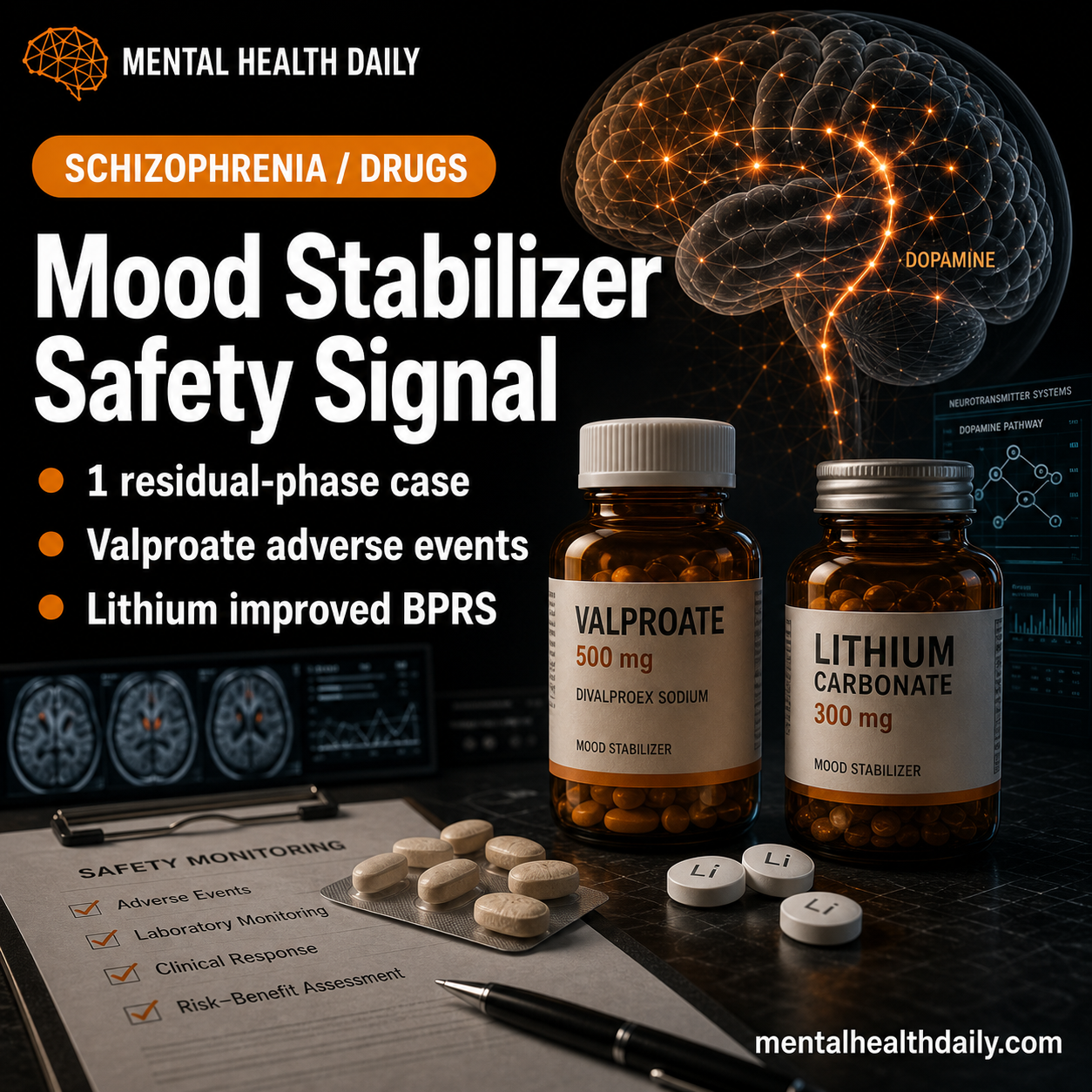 Lithium vs. Valproate in Residual Schizophrenia: Case Safety Signal