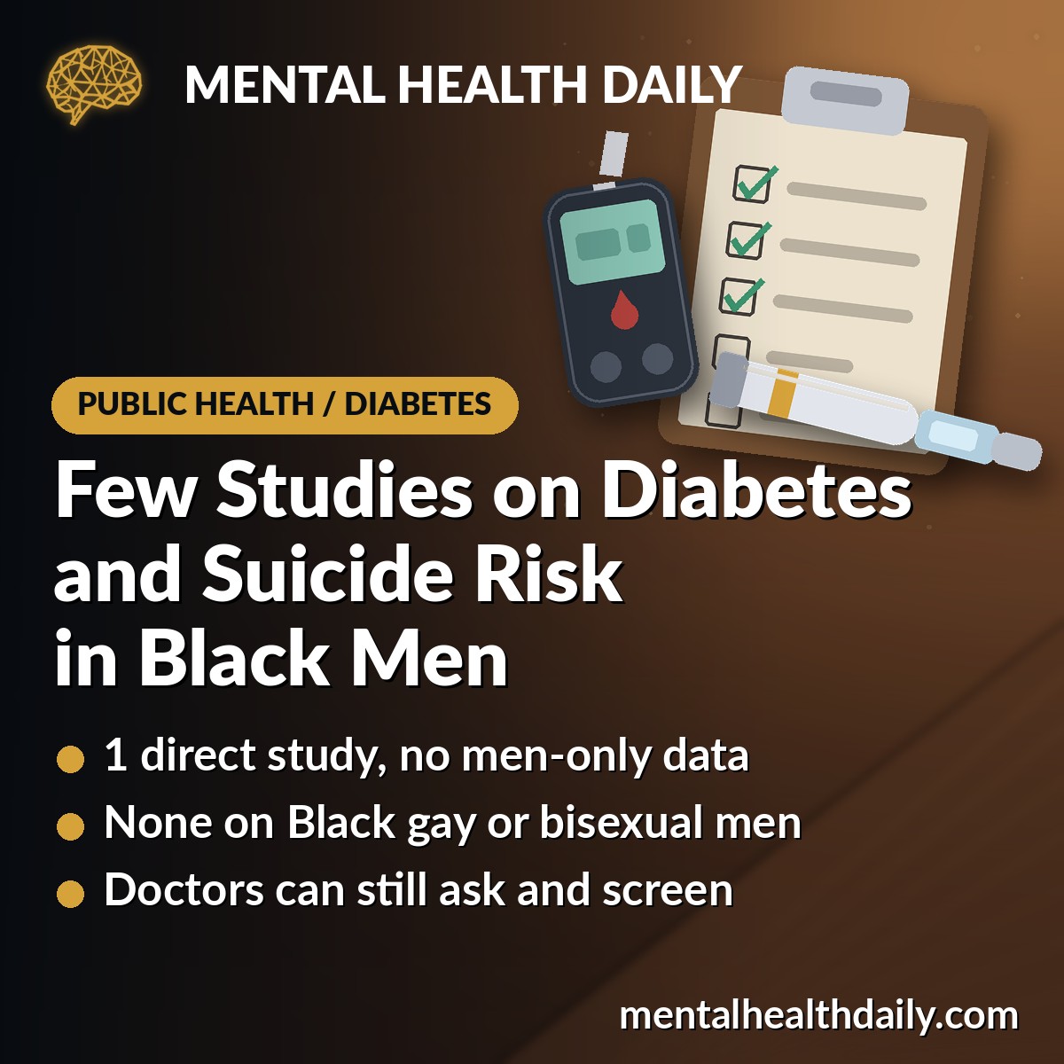 Diabetes and Suicide Risk in Black Men Is Barely Studied