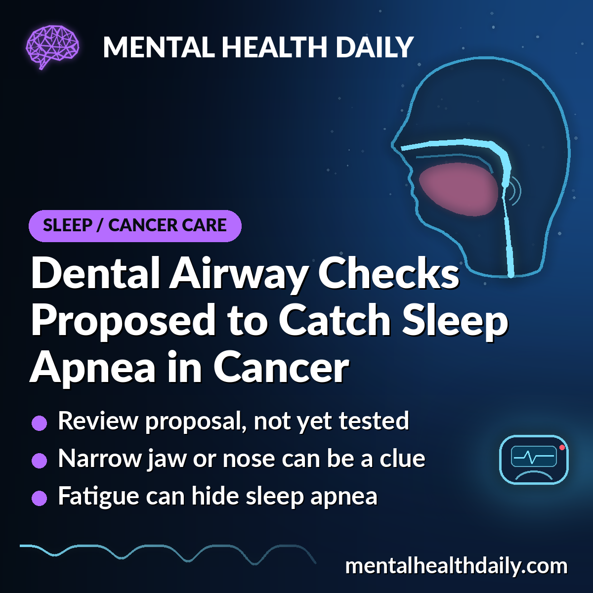 Sleep Apnea in Cancer: Review Proposes Dental and Airway Checks