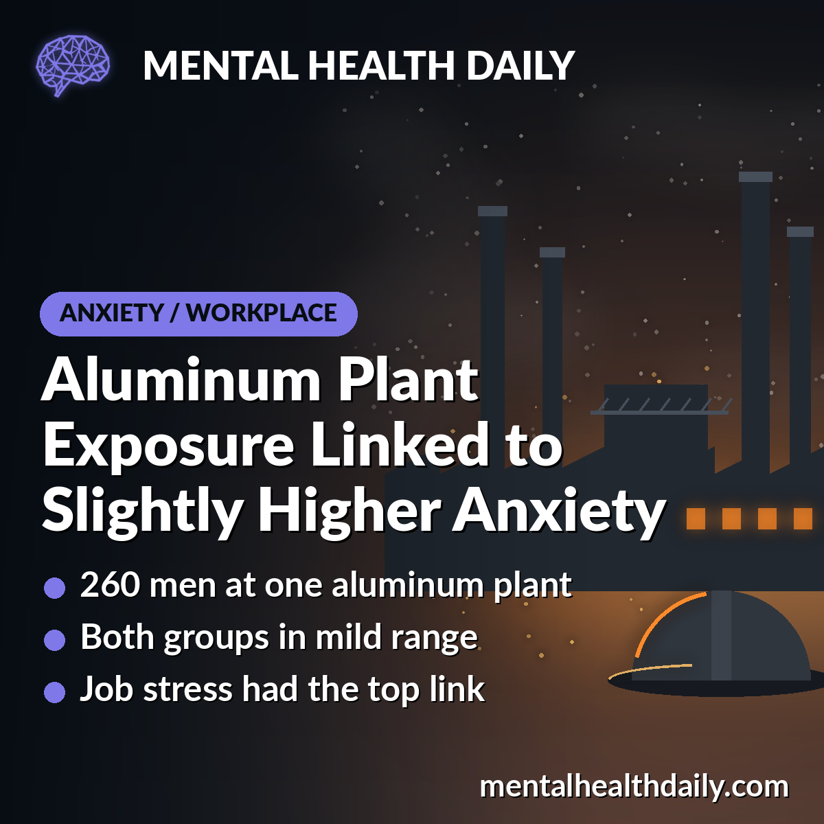 PAH and Aluminum Exposure Linked to Higher Anxiety in Aluminum Workers