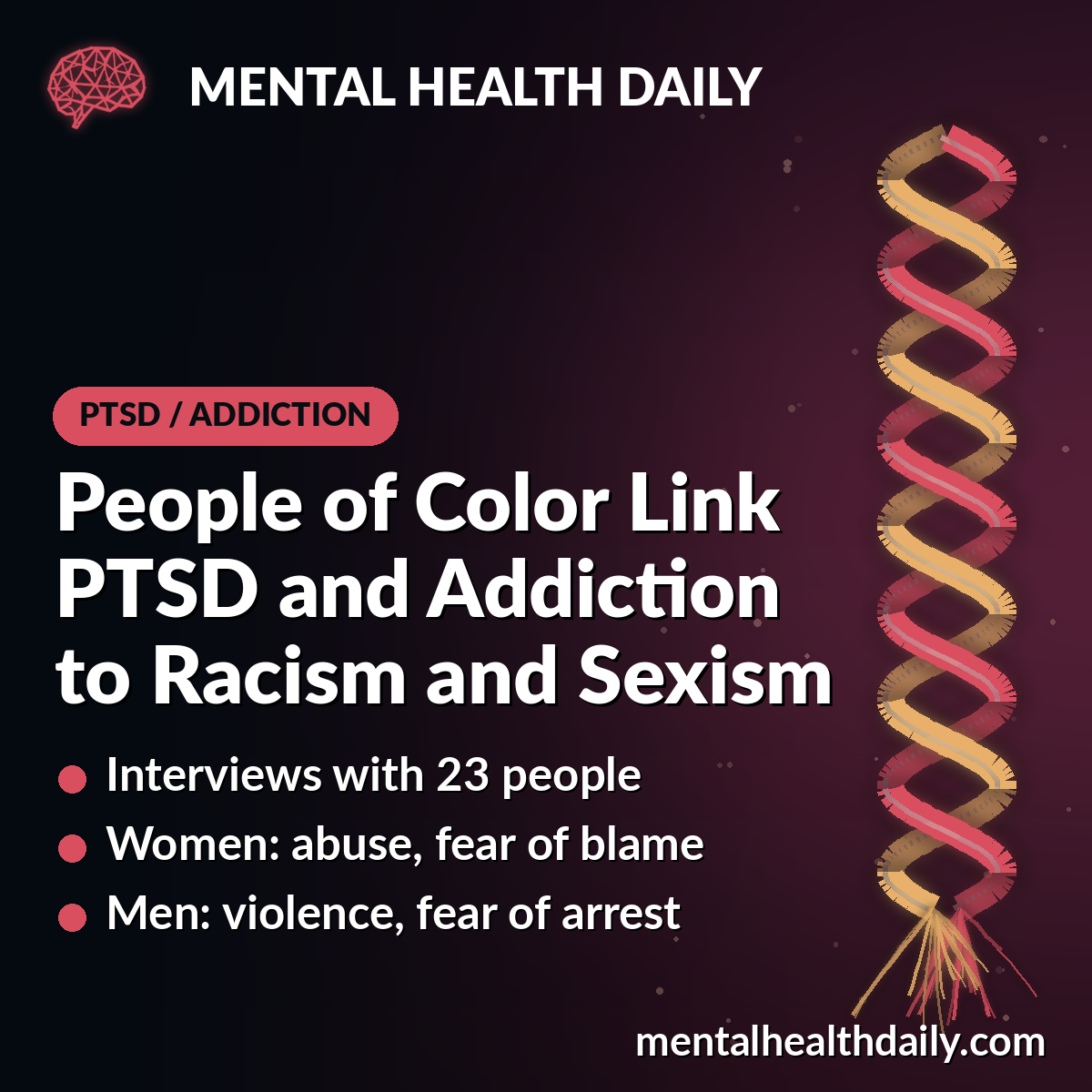 People of Color Link PTSD and Addiction to Racism and Sexism