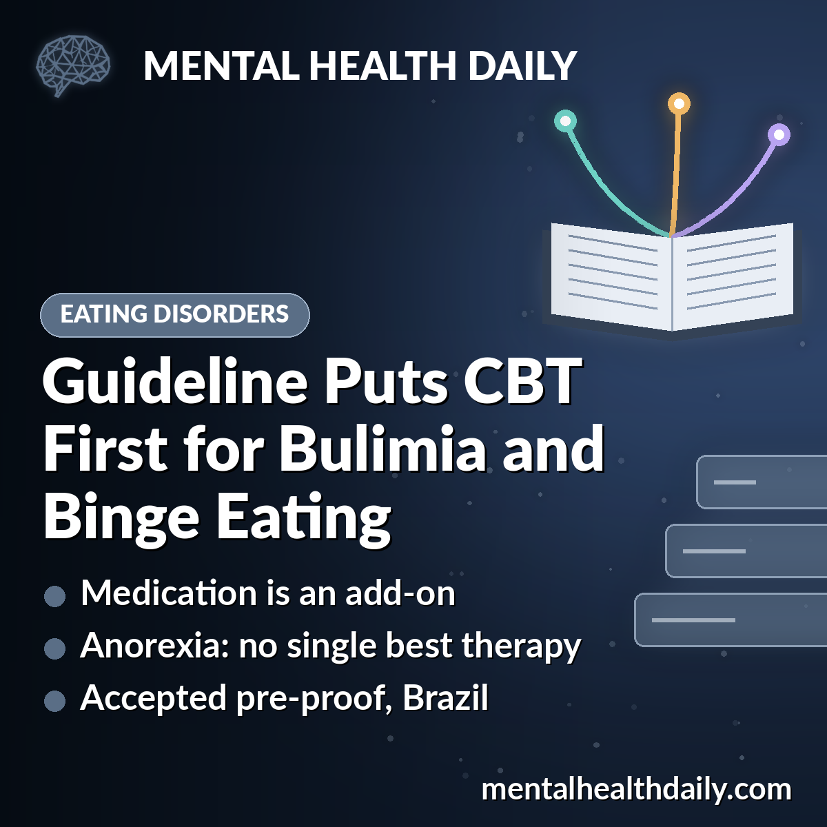 Brazilian Eating Disorder Guidelines: CBT First for Bulimia and Binge Eating, Fewer Proven Options for Anorexia